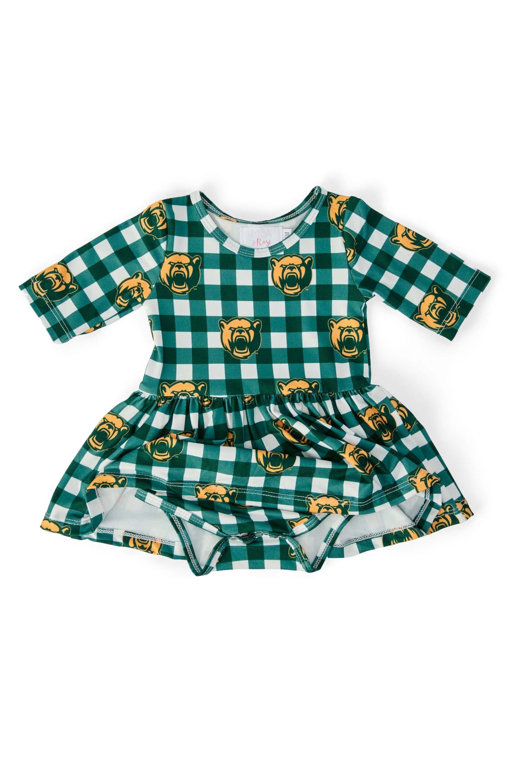 Plaid Bear Twirl Bodysuit - 3/4 Sleeve by Mila & Rose ®