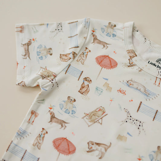 Beach Pawty 2pc Bamboo Pajamas Little Joy Co. Everetts Place: Online Boutique