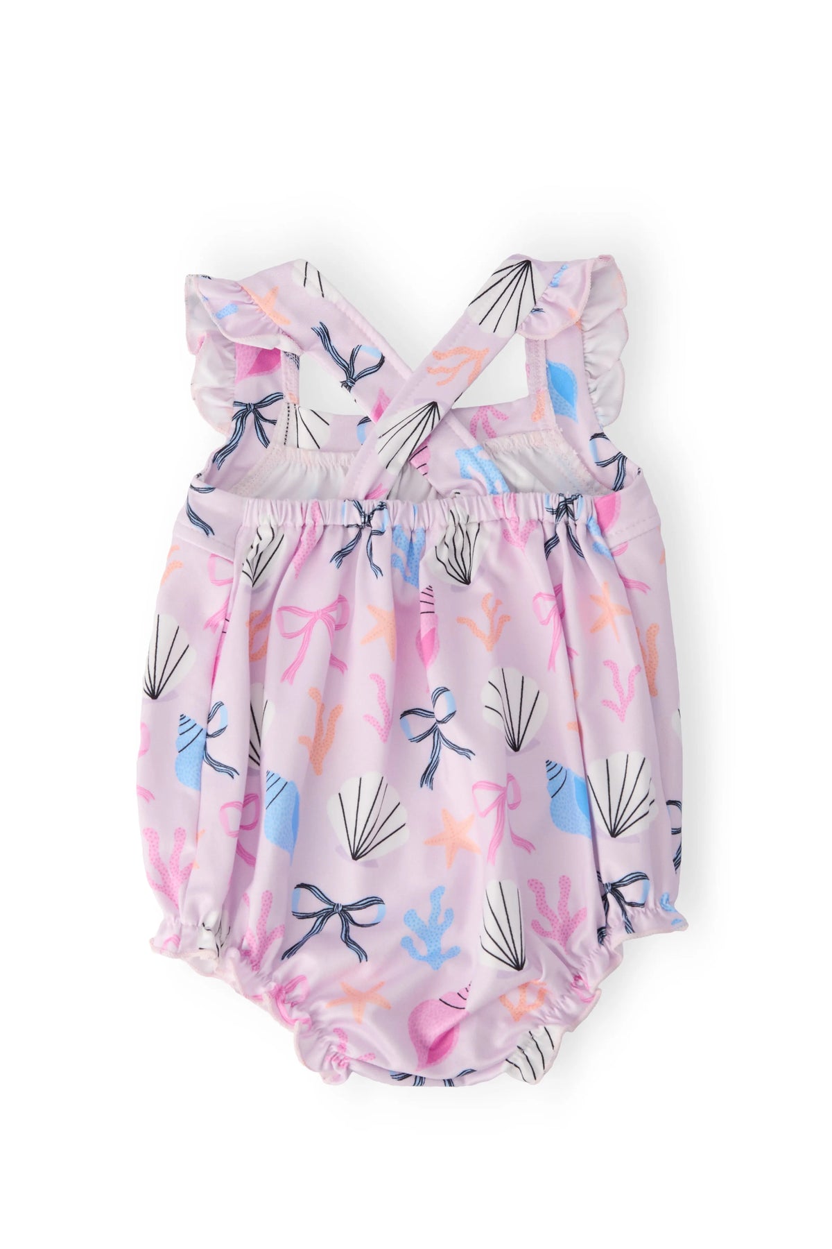 Mila & Rose ® Beachside Bows Ruffle Cross Back Romper - 