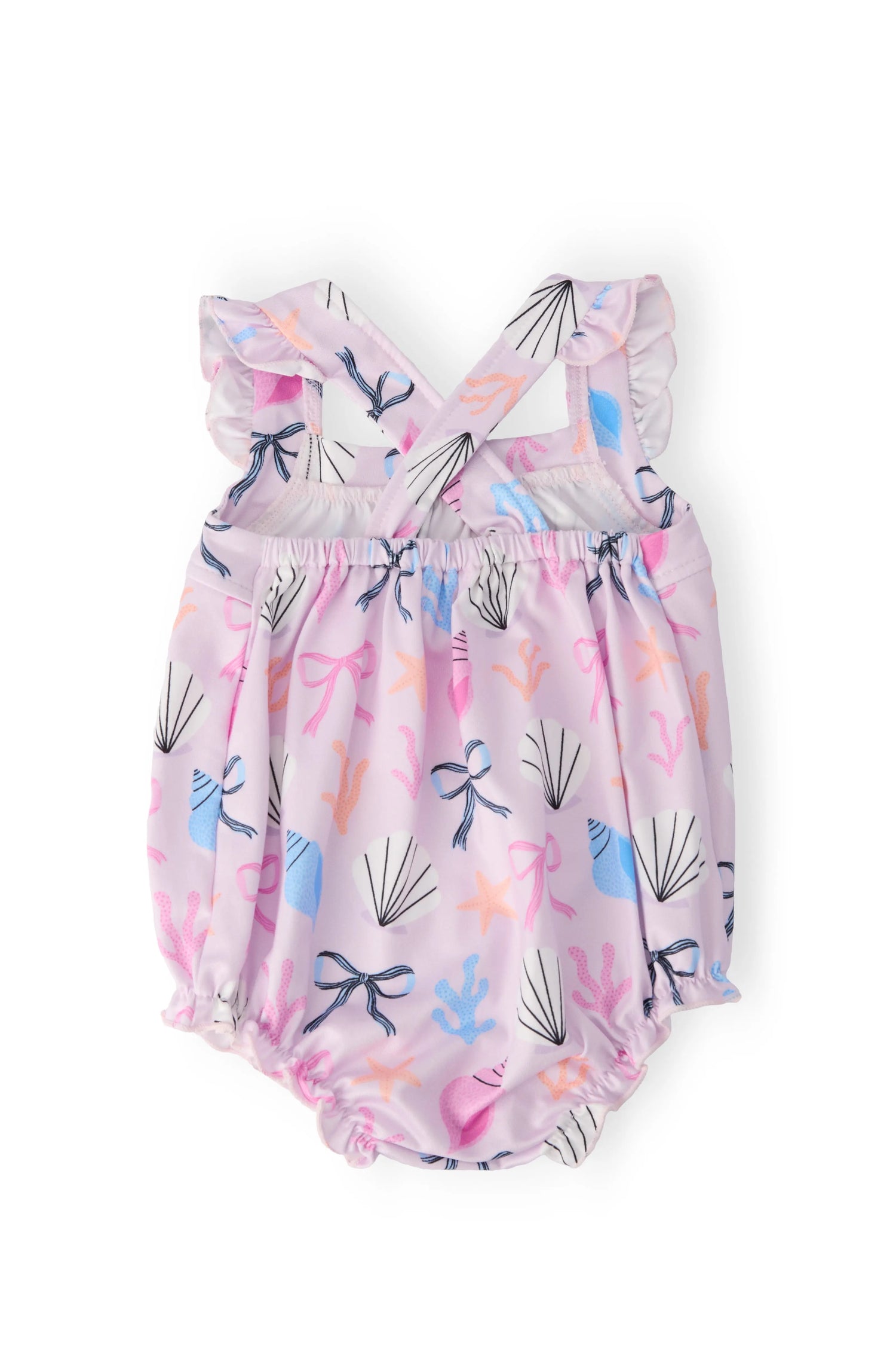 Mila & Rose ® Beachside Bows Ruffle Cross Back Romper - 