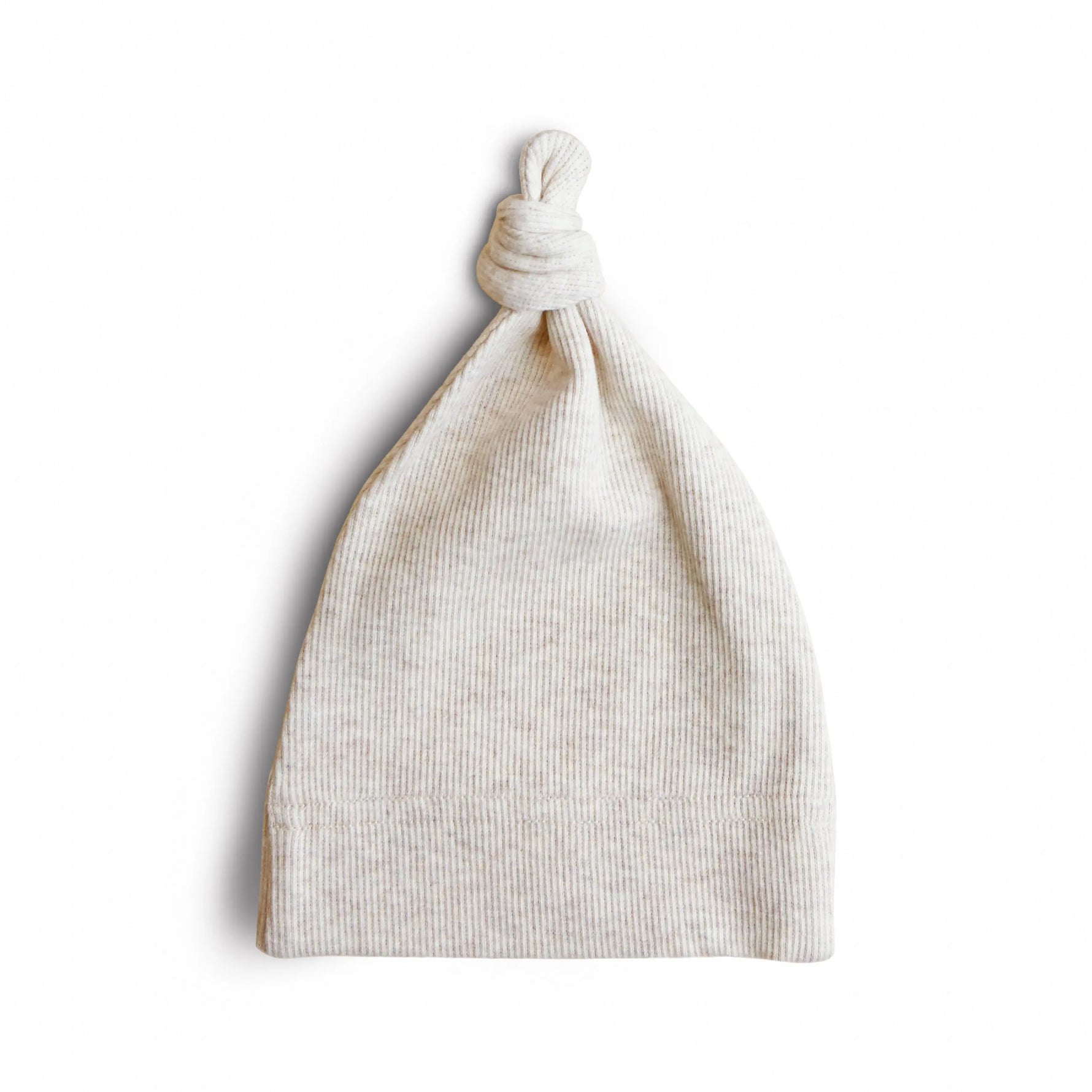Mushie Ribbed Organic Cotton Baby Beanie for Newborns 0-3 Months with Top Knot Design - Apparel & Accessories > Clothing > Baby & Toddler Clothing > Baby & Toddler Outfits Baby Clothes
