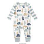 Bear Woodland 100 Percent Cotton Romper for Babies with Mountain Print Tesa Babe 