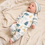 Bear Woodland 100 Percent Cotton Romper for Babies with Mountain Print Tesa Babe 