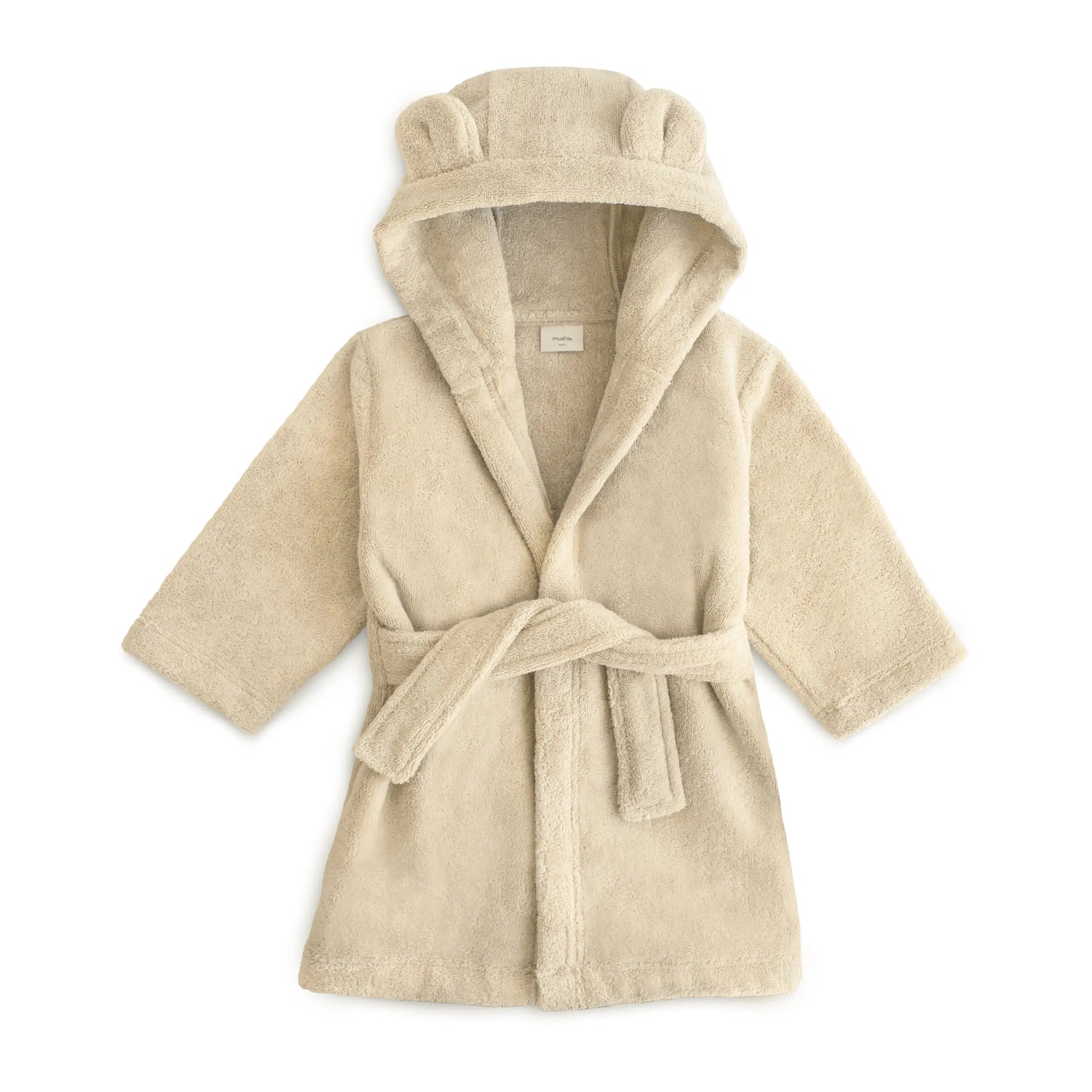 Mushie Organic Cotton Bear Robe for Kids with Cute Hood and Ears - Apparel & Accessories > Clothing > Sleepwear & Loungewear > Robes Hooded Towel