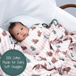 LollyBanks Beary Snuggly Muslin Baby Blanket - 