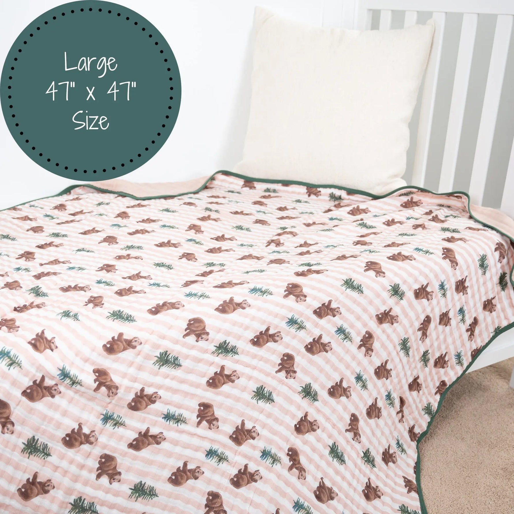 LollyBanks Beary Snuggly Muslin Baby Blanket - 