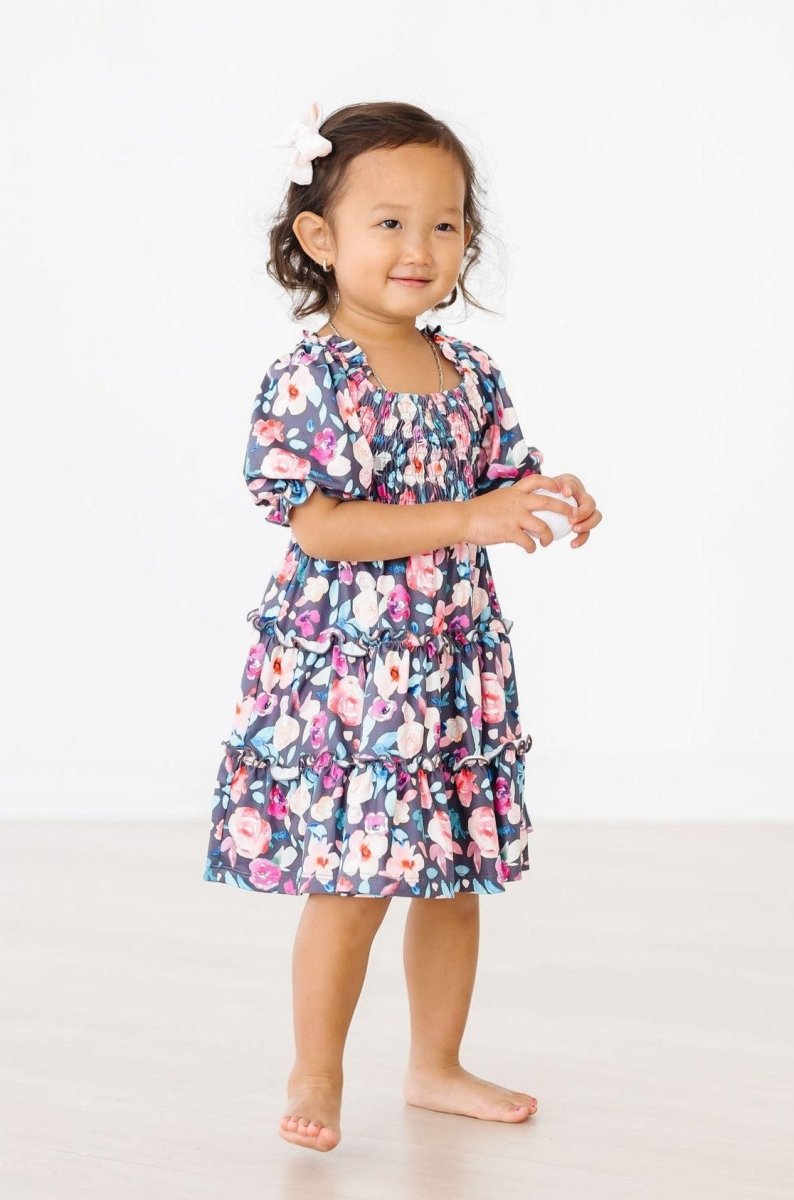Mila & Rose ® Beauty In Bloom Smocked Ruffle Dress For Girls Twirl - Everetts Place Boutique - 