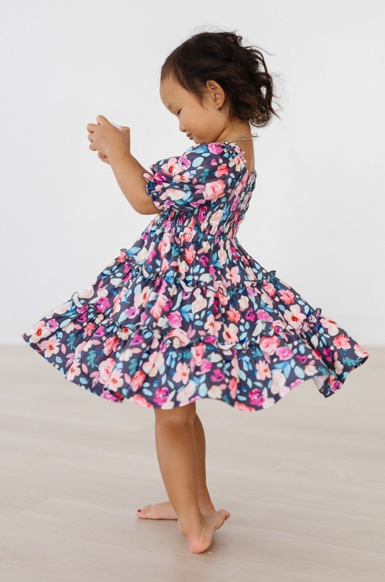 Mila & Rose ® Beauty In Bloom Smocked Ruffle Dress For Girls Twirl - Everetts Place Boutique - 