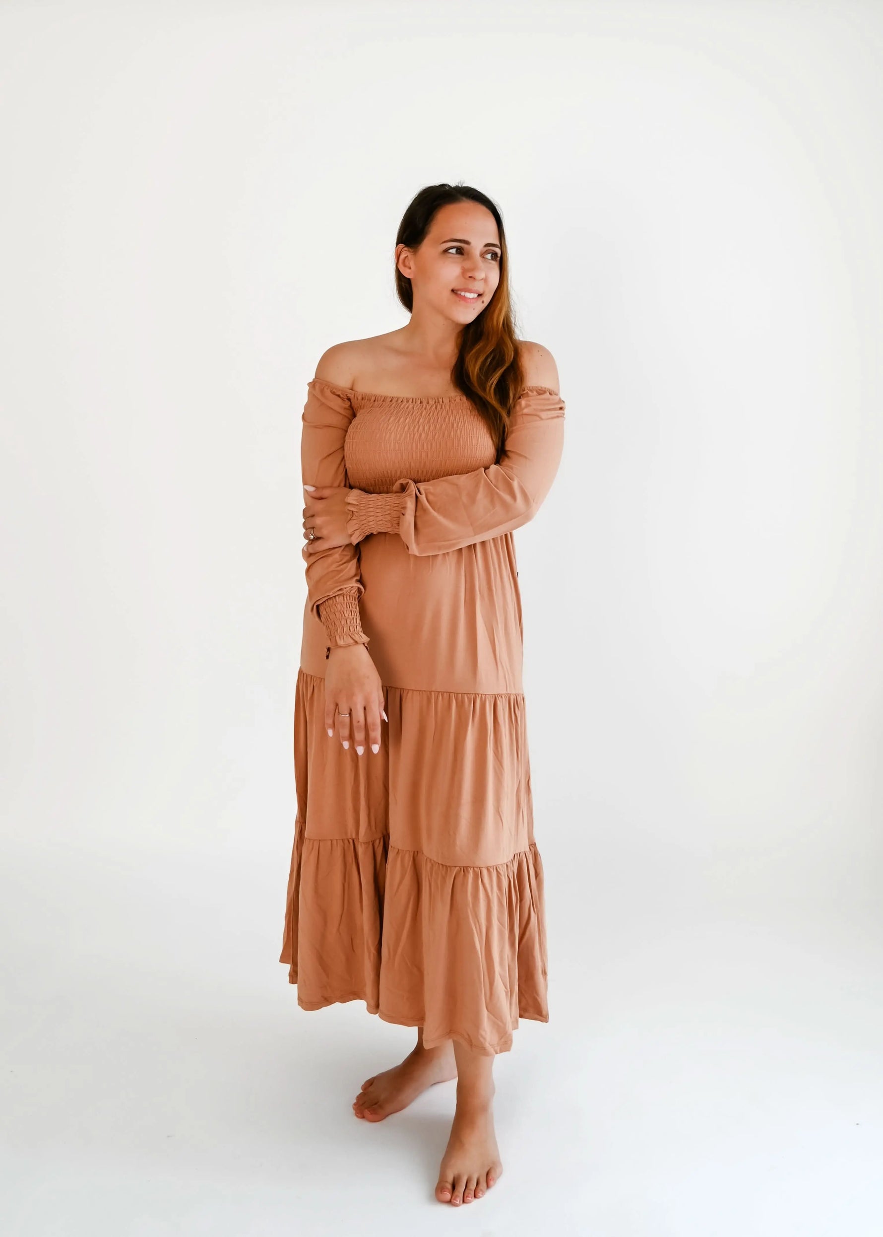 Bubble Baby Beech | Adult Long Sleeve Smocked Dress - 