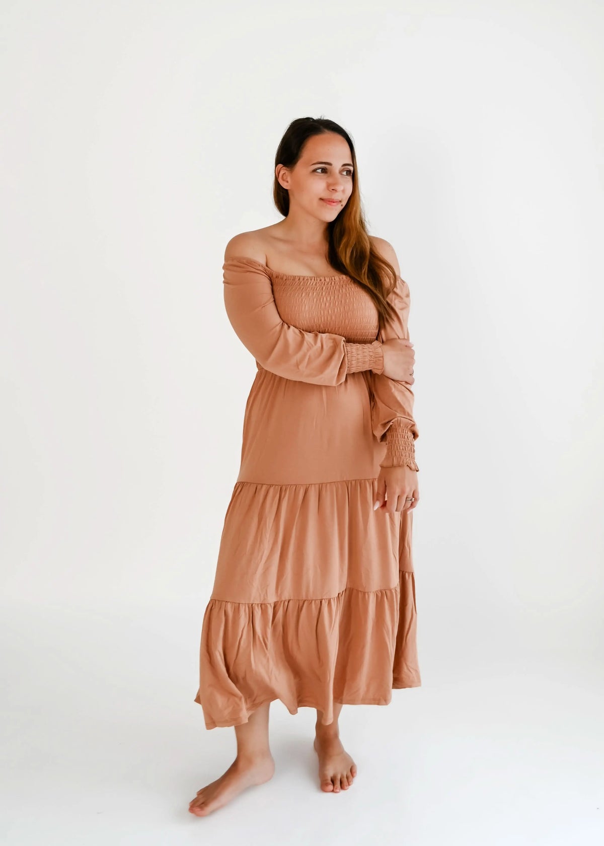 Bubble Baby Beech | Adult Long Sleeve Smocked Dress - 