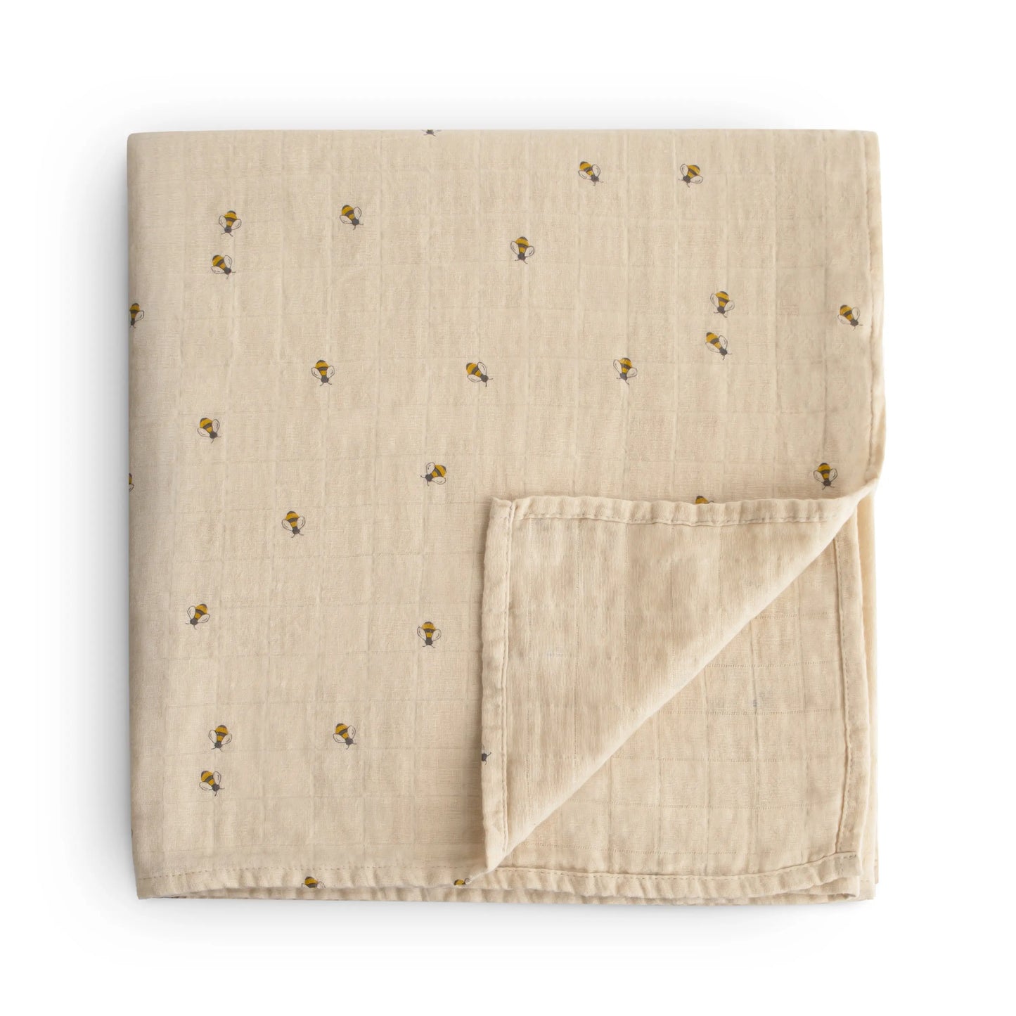 Organic Cotton Muslin Swaddle Blanket for Baby Cuddling and Nursing Mushie