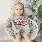 Little Joy Co. Believe in the Magic Christmas Sweatshirt Romper - Everetts Place Boutique - 