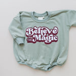Little Joy Co. Believe in the Magic Christmas Sweatshirt Romper - Everetts Place Boutique - 