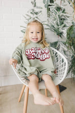 Little Joy Co. Believe in the Magic Christmas Sweatshirt Romper - Everetts Place Boutique - 