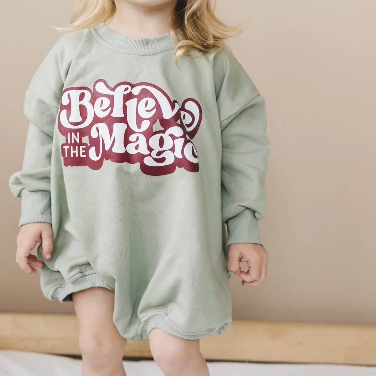 Little Joy Co. Believe in the Magic Christmas Sweatshirt Romper - Everetts Place Boutique - 