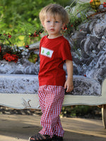 Christmas Smocking Embroidered Christmas Tree Plaid Boys Set by Rylee Faith Designs