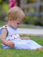 4th of july Star Embroidery Smock Boys Romper by Rylee Faith Designs at Everetts Place