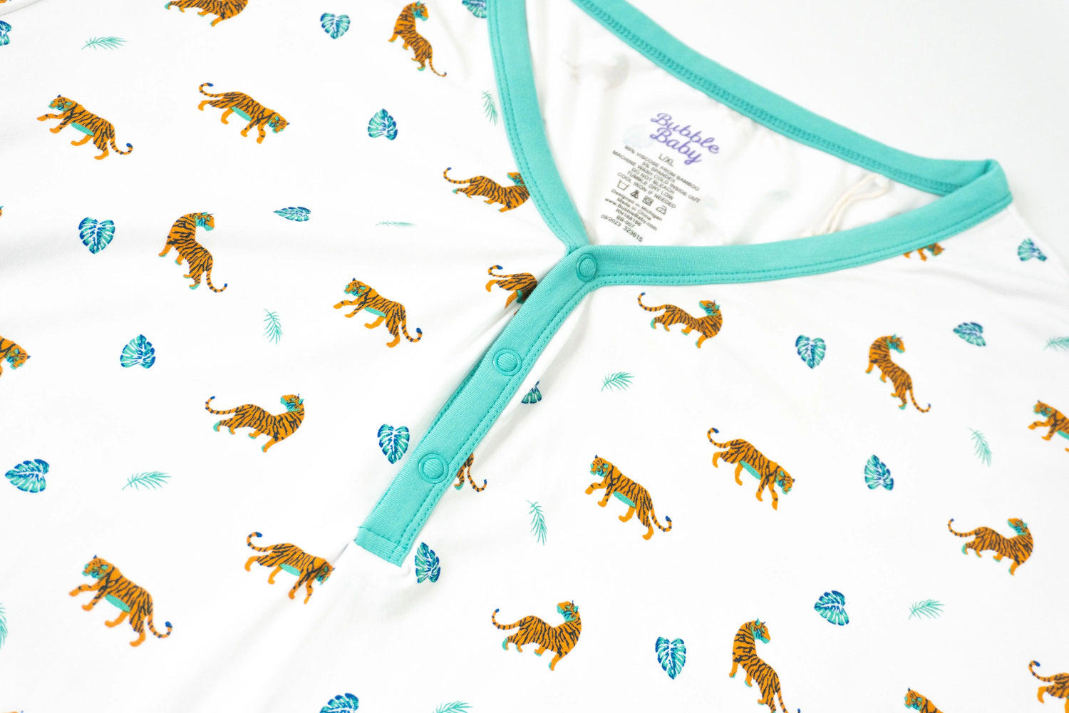 Bubble Baby Bengal | Adult Long Sleeve Henley - 