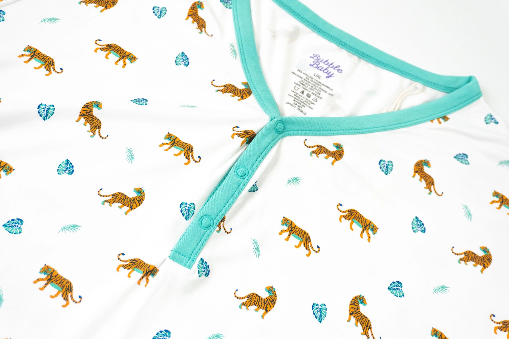 Bubble Baby Bengal | Adult Long Sleeve Henley - 
