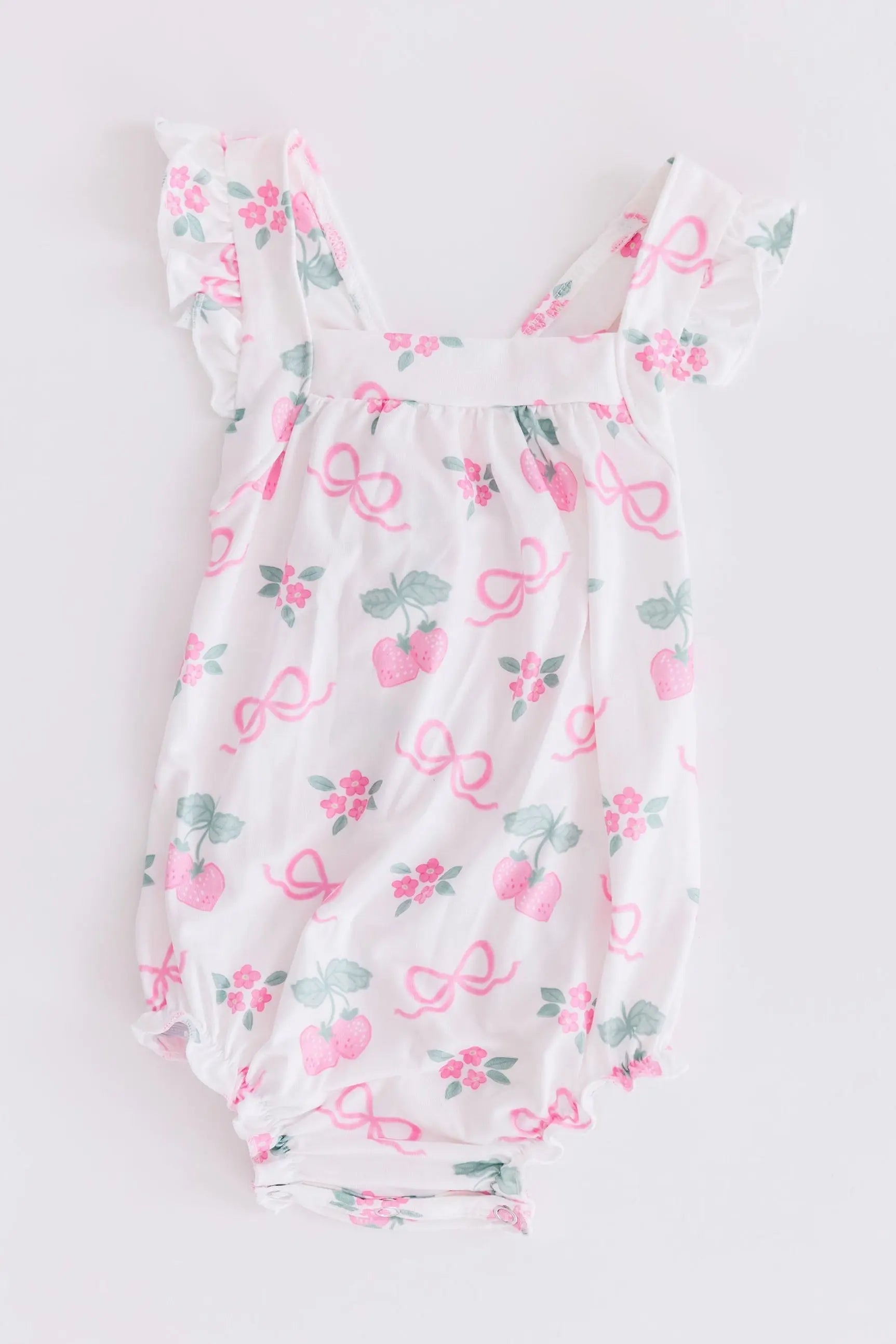 Berries And Bows Ruffle Cross Back Romper For Girls Mila & Rose ® Everetts Place: Online Boutique