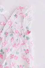 Berries And Bows Ruffle Cross Back Romper For Girls Mila & Rose ® Everetts Place: Online Boutique