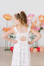 Berries And Bows Ruffle Maxi Dress Back Cutout Summer Style Mila & Rose ® Everetts Place: Online Boutique