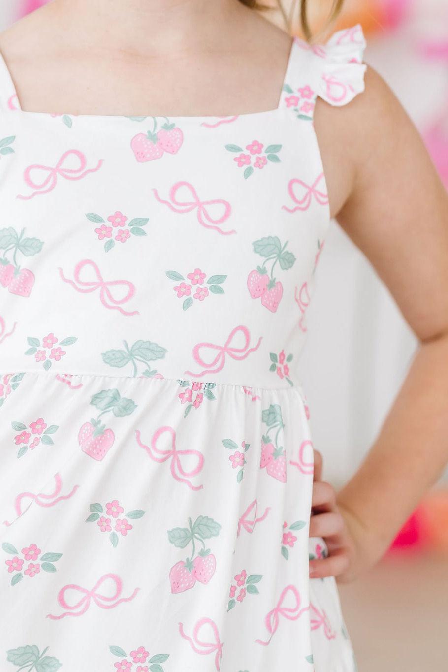Berries And Bows Ruffle Maxi Dress Back Cutout Summer Style Mila & Rose ® Everetts Place: Online Boutique