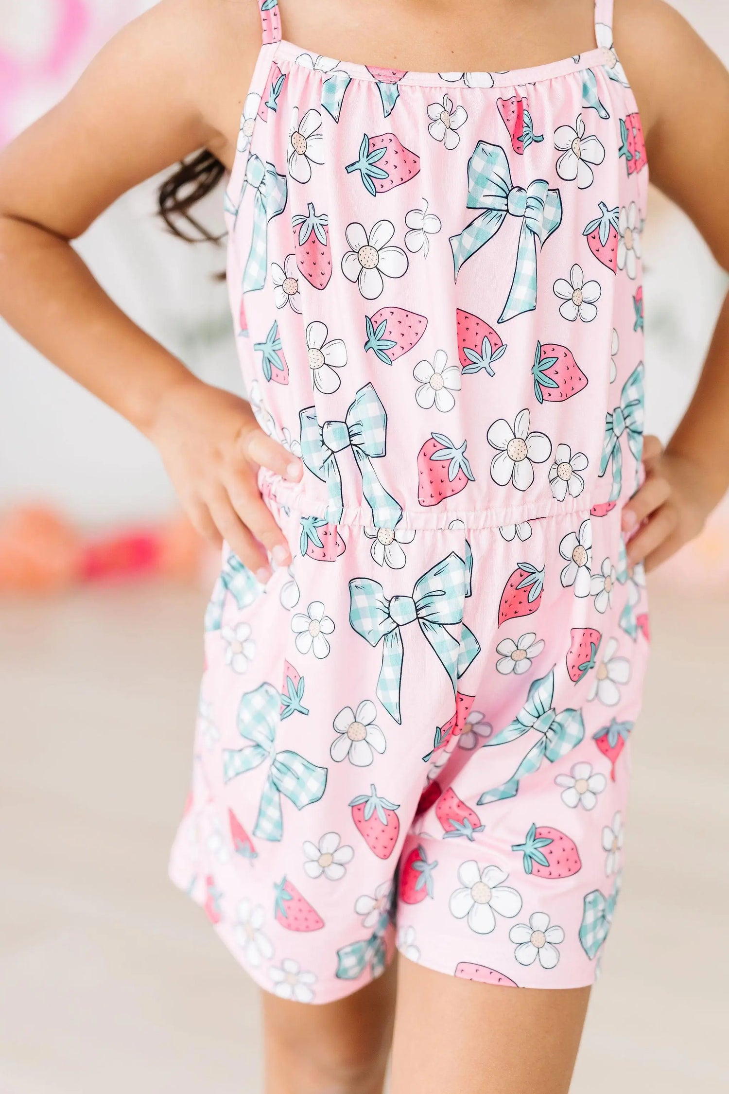 Berry Picnic Strappy Play Romper Mila And Rose Kids Mila & Rose ® Everetts Place: Online Boutique
