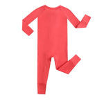 Luxie Charm Berry Red Zippered Baby Romper - Everetts Place Boutique - 