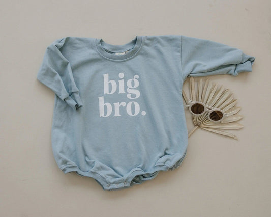 Big Bro Sweatshirt Romper Oversized Snaps at Crotch Little Joy Co. Everetts Place: Online Boutique 10.00