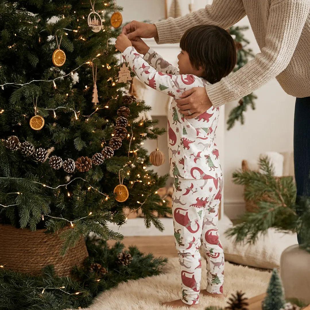 Sweet Bamboo Big Kid Pajama Holiday Dino - 