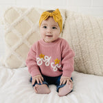 Little Joy Co. Big Sis Hand Embroidered Sweater for Girls 0 to 3 Months -