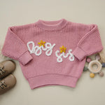 Little Joy Co. Big Sis Hand Embroidered Sweater for Girls 0 to 3 Months -