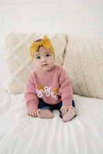 Little Joy Co. Big Sis Hand Embroidered Sweater for Girls 0 to 3 Months -
