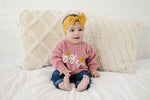 Little Joy Co. Big Sis Hand Embroidered Sweater for Girls 0 to 3 Months -