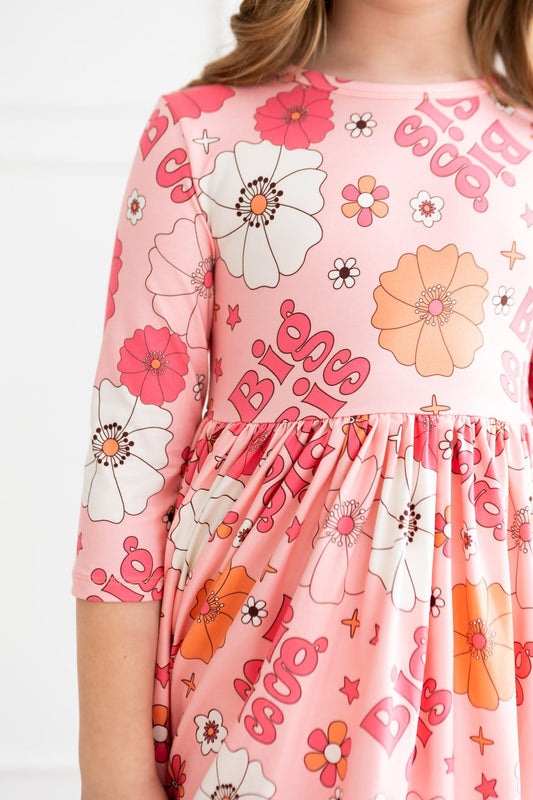 Mila & Rose ® Sale Big Sis Floral Twirl Dress For Girls Mila Rose - Apparel & Accessories > Clothing > Dresses Twirl Dress 3/4