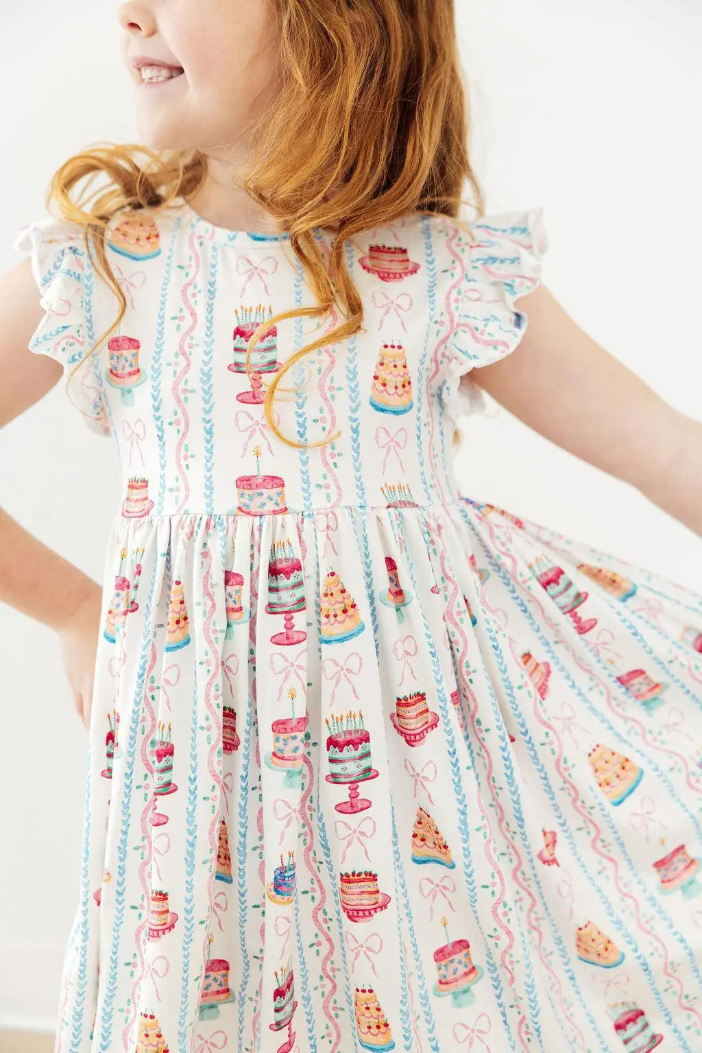 Mila & Rose ® Birthday Cakes Flutter Sleeve Twirl Dress - 