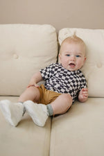 Little Joy Co. Black Checkered Bamboo Baby Tee For All Day Comfort - Apparel & Accessories > Clothing > Baby & Toddler Clothing > Baby & Toddler Tops > T-Shirts