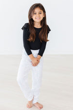 Mila & Rose ® Black Long Sleeve Flutter Sleeve Leotard For Girls Kids - Everetts Place Boutique - 