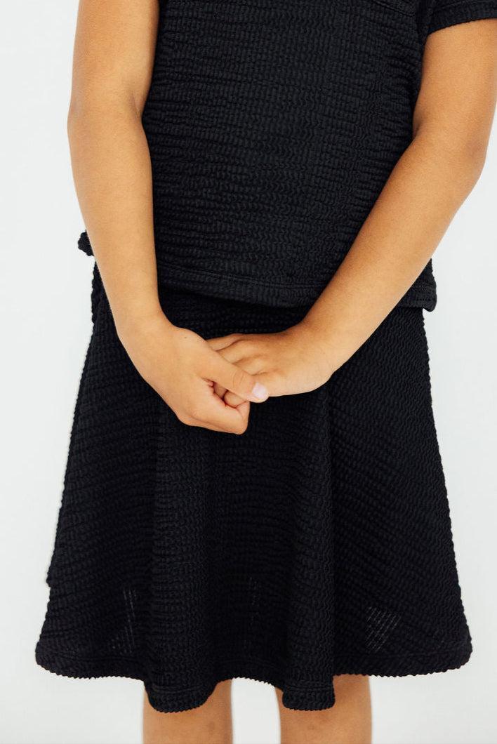 Black Scrunchy Twirl Skort With Attached Shorts for Girls Mila & Rose ® Everetts Place: Online Boutique