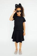 Black Scrunchy Twirl Skort With Attached Shorts for Girls Mila & Rose ® Everetts Place: Online Boutique