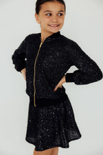 Black Sequin Twirl Skort With Attached Shorts Mila And Rose Mila & Rose ® Everetts Place: Online Boutique