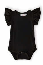 Black Short Sleeve Flutter Bodysuit for Baby Mila Everyday Mila & Rose ® Everetts Place: Online Boutique