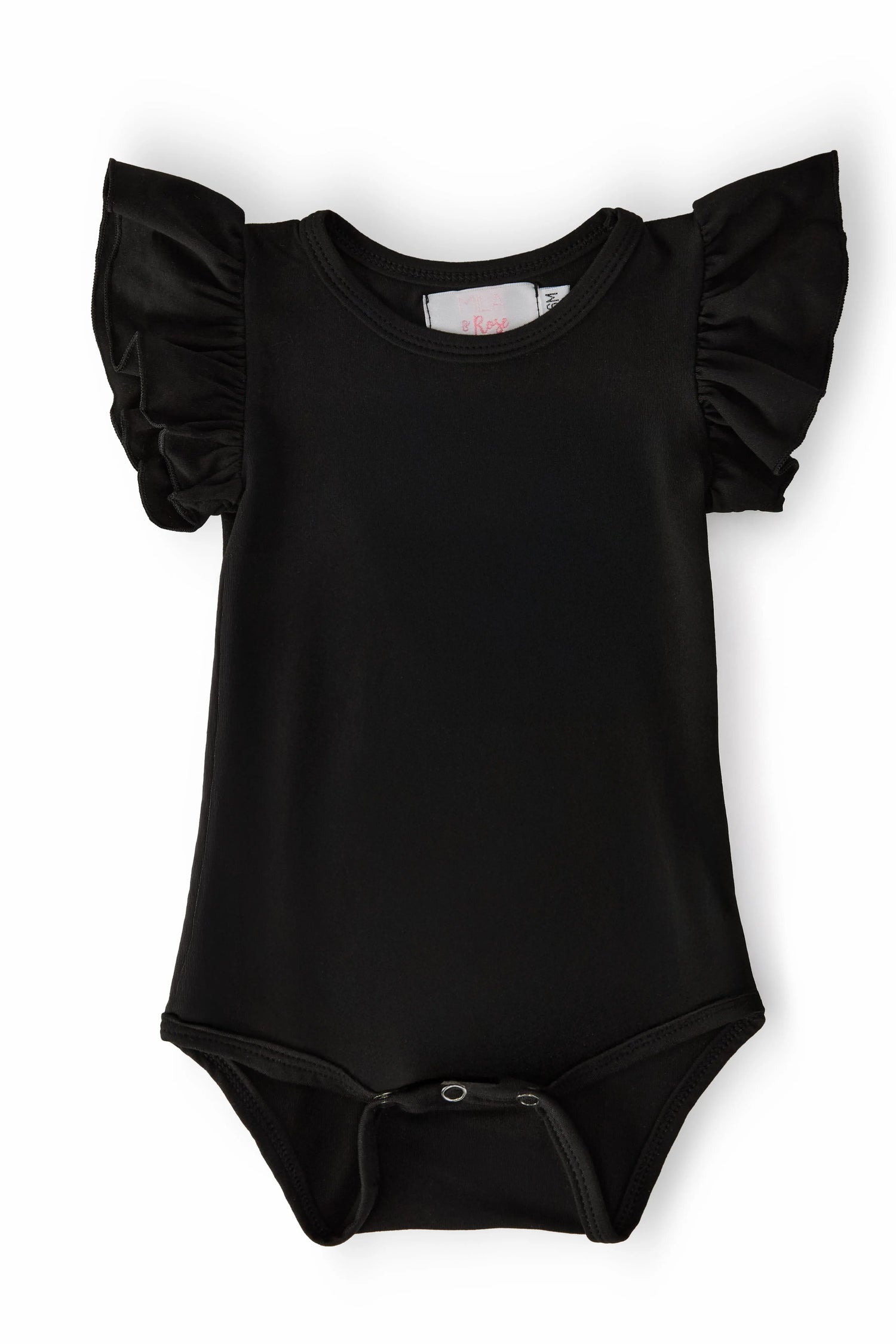 Black Short Sleeve Flutter Bodysuit for Baby Mila Everyday Mila & Rose ® Everetts Place: Online Boutique