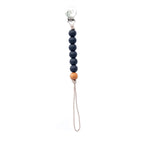 Three Little Tots Black Silicone Beaded Pacifier Clip Holder - 
