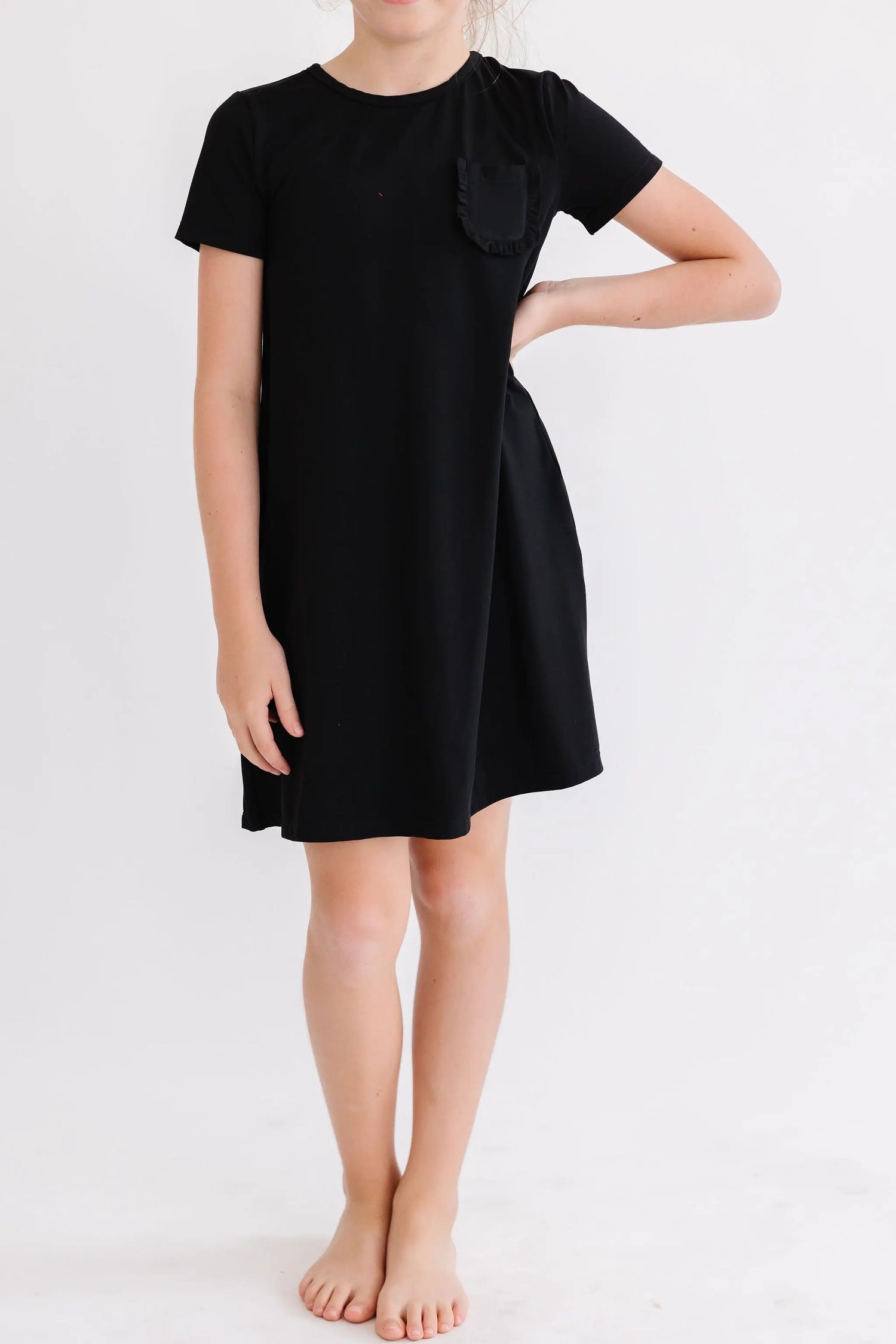 Mila & Rose ® Black T Shirt Dress For Girls Casual Playtime Outfit - Apparel & Accessories > Clothing > Dresses T-Shirt Dress