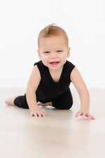 Mila & Rose organic baby black tank one-piece jogger