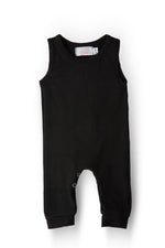 Mila & Rose comfortable organic black tank one-piece jogger for baby.
