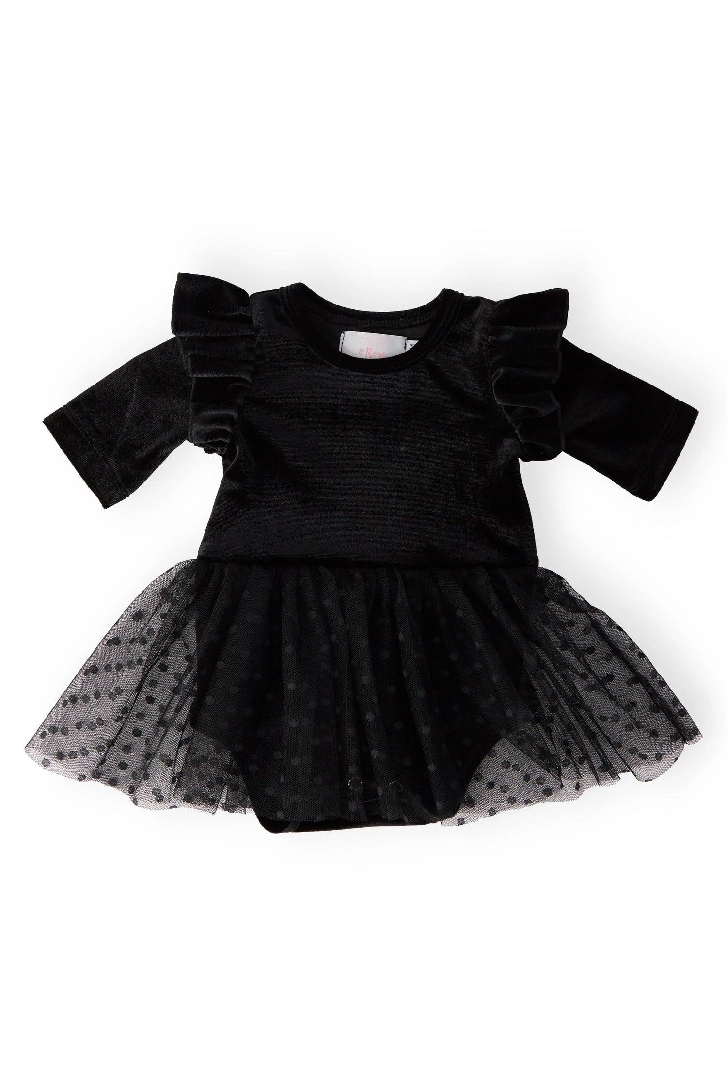 Black Velvet Tutu Bodysuit For Baby Girl Snap Closure Mila & Rose ® Everetts Place: Online Boutique