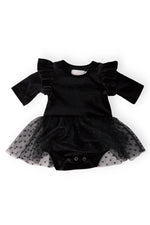 Black Velvet Tutu Bodysuit For Baby Girl Snap Closure Mila & Rose ® Everetts Place: Online Boutique